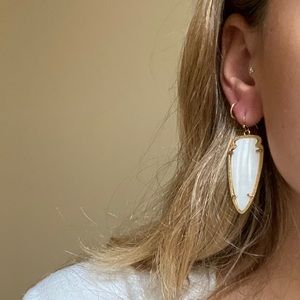 Kendra Scott white arrowhead earrings